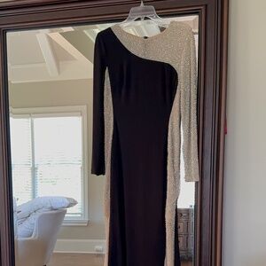 Gorgeous Black with beaded mesh gown